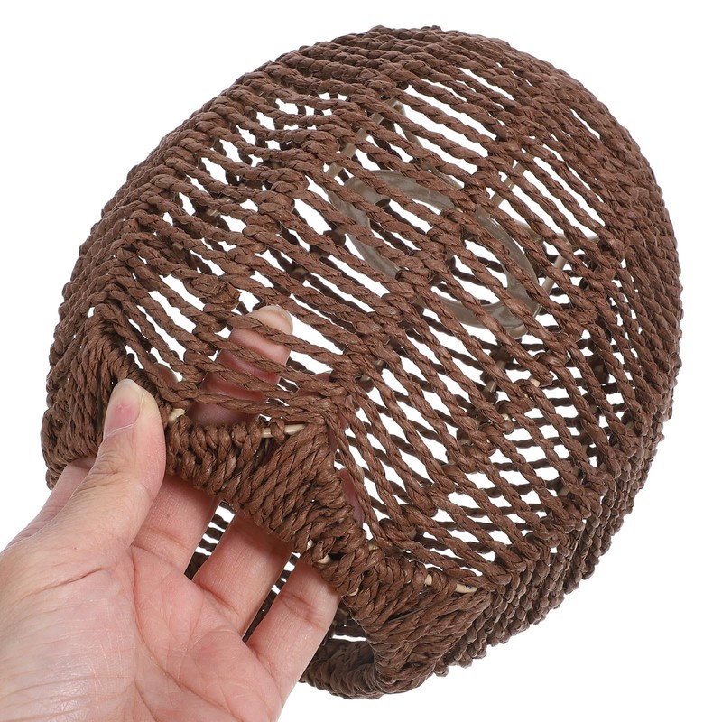 GANAZONO Wicker Rope Boho Basket Woven Rope Design Ceiling Pendant