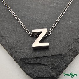 cotigo Initial Necklace Stainless Steel Women's Necklace with Small Letter A-Z Pendant - Jewellery Gift for Mother, Birthday, Girlfriend or Friends, Colour Silver and Golden, stainless steel