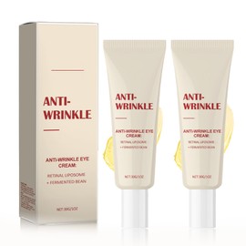 2PCS Anti Aging Eye Cream mit 4% Retinal Liposom & Fermented Bean, Augencreme Gegen Falten und Augenringe, Anti Falten Augencreme Gegen Tränensäcke & Dunkle Augenringe, Augenpflege (30g*2)
