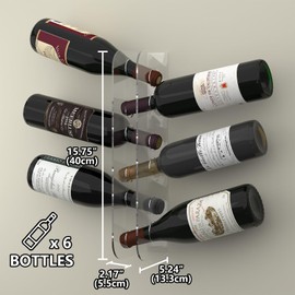 NETRCRHOM Acrylic Wine Rack Wall Mounted (12 Bottles), Modern Minimalist Wine Storage Organizer Display Holder, Small Corner Hanging Bottle Holder for Kitchen, Dining Room, Bar