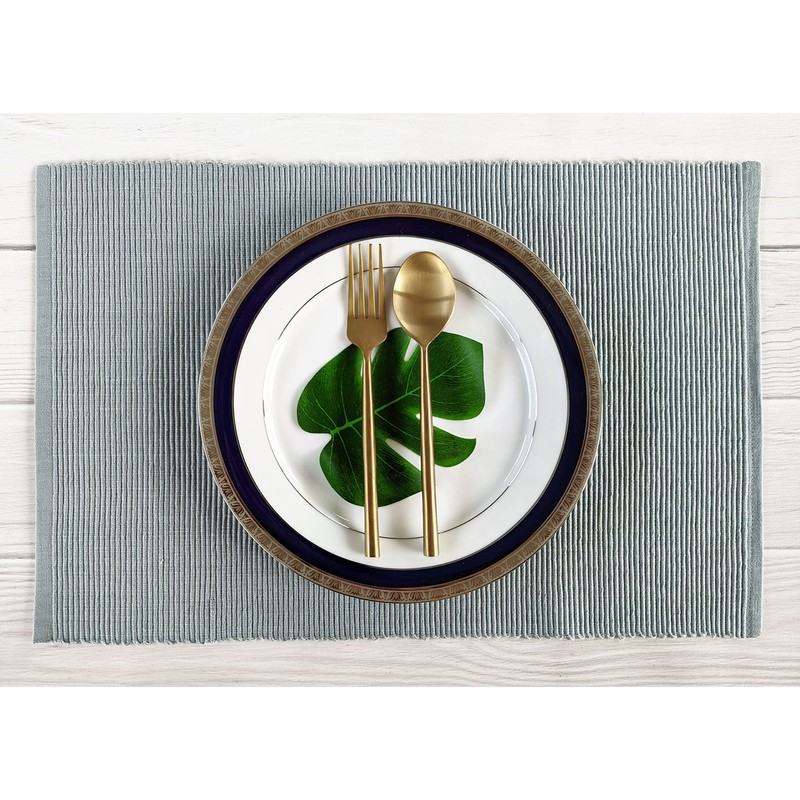 AVKA Studio 100% Cotton Ribbed Placemats - Set of 6-13