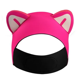 Diadema de buceo con orejas de gato, diadema de natación para mujeres y niños, capucha de neopreno de 2 mm, mantiene el agua fuera, sujeta los tapones para los oídos, tapones seguros para los oídos para buceo, esnórquel, natación, surf (rosa)