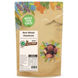 Wholefood Earth Raw Whole Hazelnuts 500 g | GMO Free | Natural | High Fibre