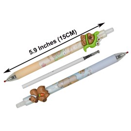 Maydahui Cute Capybara Water Pig Ballpoint Pen, Set of 6, 0.02 inch (0.5 mm), Black Ink, Stylish, Animal Knock Type, Creative, Gel Ballpoint Pen, School, Classroom, Cute, Stationery Supplies,
