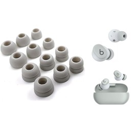 Replacement Earbuds Eartips, 12Pcs Ear Tips for Beats Solo Buds Earphones, Gray