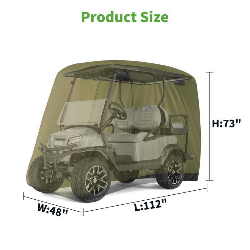 10L0L Universal 2-4 Passenger Golf Cart Cover for EZGO, Club