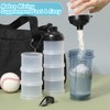 Baderke 2 Pcs Protein Powder Travel Container with Funnels Stand,
