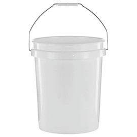 (2 Pack) 5 Gallon Round Utility Bucket, Comfort Handle, Plastic, White