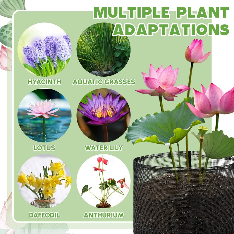 Beeveer 8 Pcs Pond Plant Baskets, Square Reusable Aquatic Planting