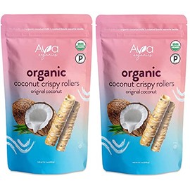 Ava Organics - Coconut Crispy Rollers (Pack of 2) Original Coconut - Family Size - 14.1 oz bags