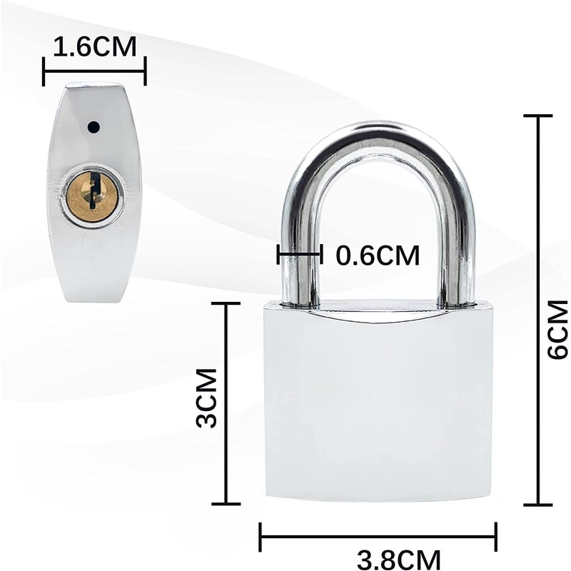 Lamondre Padlock 38mm Padlock with Keys Heavy Duty Padlock, High