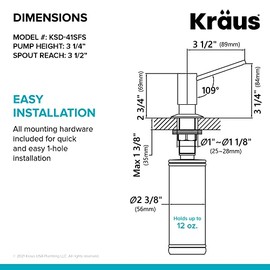 KRAUS Kitchen Soap and Lotion Dispenser in Spot Free Stainless Steel, KSD-41SFS