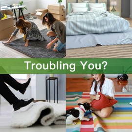 Qukaka 8+2PCS Non Skid Rug Backing for Hardwood Floors and Tiles,Reusable and Washable Non Slip Rug Pads,Rug Tape Hardwood Floor No Damage,Home Decor Apartment Essentials Carpet Tape for Area Rugs