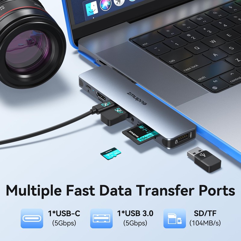 USB C Adapter for MacBook, 8 IN 2 USB C