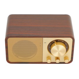 Yunseity Retro Wood Bluetooth Radio, Built in Speakers Portable Speaker, Elegant & Vintage Design Vintage Decor Speaker for Cafes Restaurants Bedroom