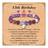 KORAS 13th Birthday Gifts for Girls, Heart Charm Beaded Bracelet