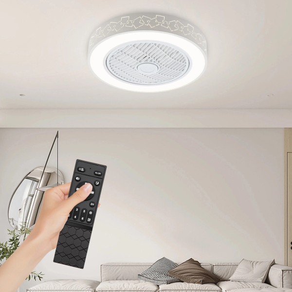 Unbranded 20'' Smart Ceiling Fan Modern Invisible Pendant Chandelier LED