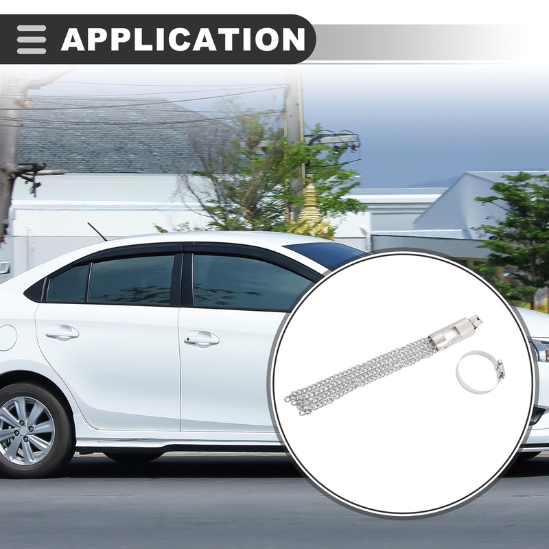Motoforti Universal Car Anti Static Strap, Plastic Metal, Silver Tone,