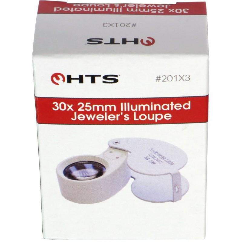 HTS 201X3 30x 25mm White Illuminated Jeweler's Loupe