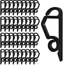 120 Pieces Christmas Light Clips,Holiday Light Clips,Outdoor String Light Gutter Hooks,Weatherproof Plastic Clip for Hanging Outdoor Lights Christmas Tree Xmas Home Party Decoration (Black) (120)