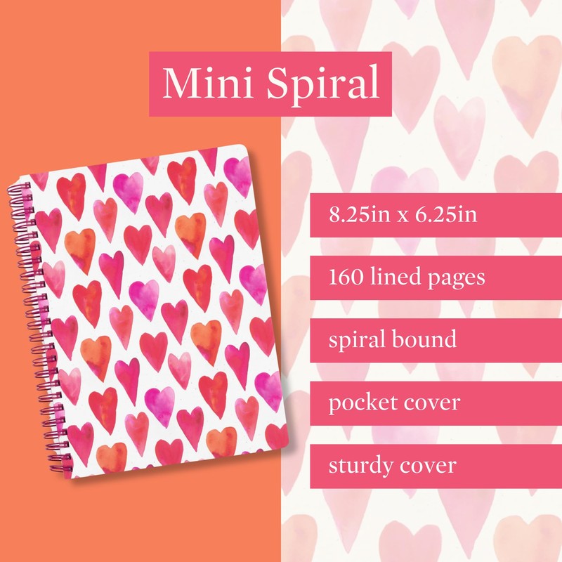 Steel Mill & Co Cute Mini Spiral Notebook, 8.25" x