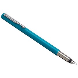 Parker Vector Fountain Pen | Emerald with Chrome Trim | Medium Nib | Blue Ink | Hangtab