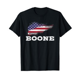 Boone Birthday First Name Family Last Name Flag T-Shirt