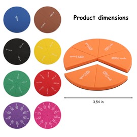 EHR Magnetic Fraction Tiles Circles, 51 pcs Fraction Tiles Set, Rainbow-Colored Fraction manipulatives for Elementary classrooms