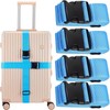 FIVEAN 4 Pack Adjustable Luggage Straps, Blue, 46"-78" / 100-188cm