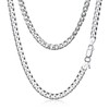 Amberta Solid 925 Sterling Silver Chunky Necklace for Women, Italian