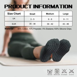 Ozaiic Yoga Socks for Women&Men with Grips, Anti Non Slip Slipper Socks for Ballet, Pilates, Hospital, Home, Barre with Cushion