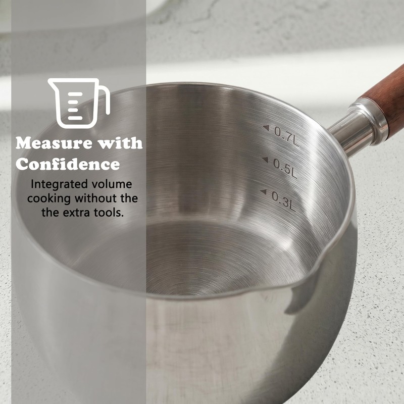 iziusy 27 fl oz (800ml) Butter Warmer Pot Stainless Steel