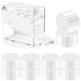 Threlaco 1000 Pcs Nose Bleed Stopper Nose Bleed Plugs Cotton Rolls Dental Hygienic Cotton Roll and Cotton Roll Dental Cotton Round Holder with Nonslip Base Professional Clinic Home Use Press Type