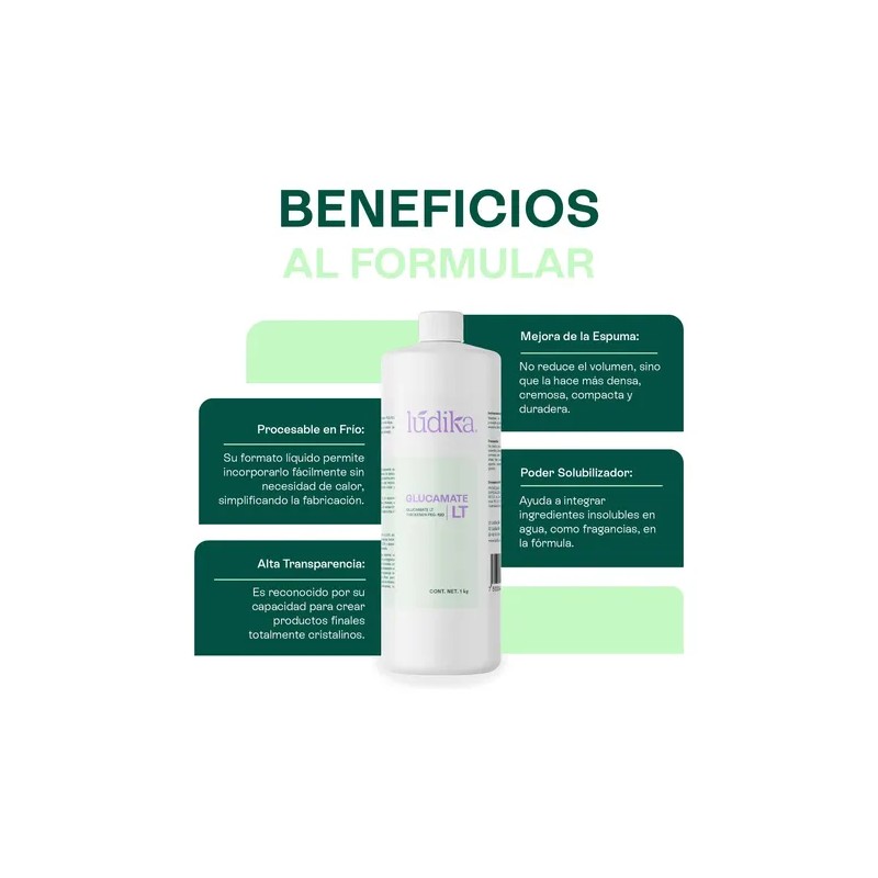Espesante Natural Glucamate LT 1kg Hebbe Cosmetics Hipoalergénico