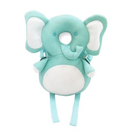 Baby Walker Protective Toddler Adjustable Baby Walker Head Protector Backpack Baby Head Protection Safety Pad Cushion Backpack Wear with Kneepad for Crawling (Green-Elephant)