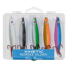 Norske Kinetic Silden Pirk Set of 5 in 5 Colours and Weights of 25 g, 40 g and 60 g, Eye-catching Action with Box (5 Pirk Set 60 g)