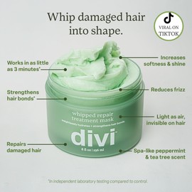 Divi Whipped Repair Hair Treatment Mask – Deep Conditioning Hair Mask for Dry, Damaged, and Color-Treated Hair - 8 Fl Oz