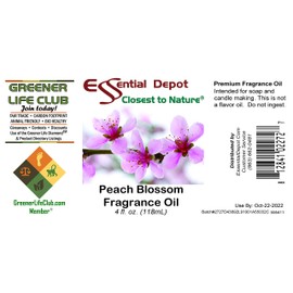 Peach Blossom Fragrance Oil - 4 oz - Supplied in 4 oz. Amber Glass Bottle with Black Phenolic Cone Lined and Safety Sealed Cap