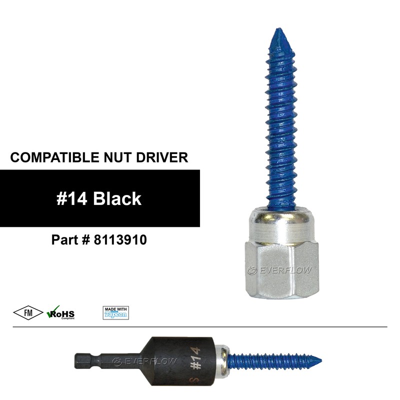 Everflow 8059957-25 3/8" Screw Vertically Threaded Rod Anchor Designed for