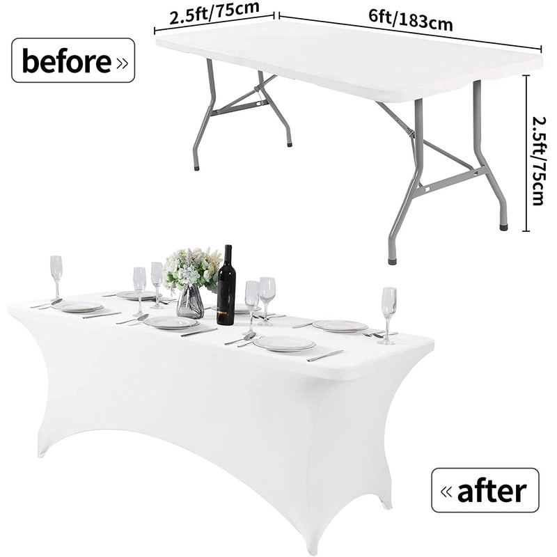 Newthinking 6ft Spandex Fitted Tablecover, Washable Rectangular Stretch Trestle Table