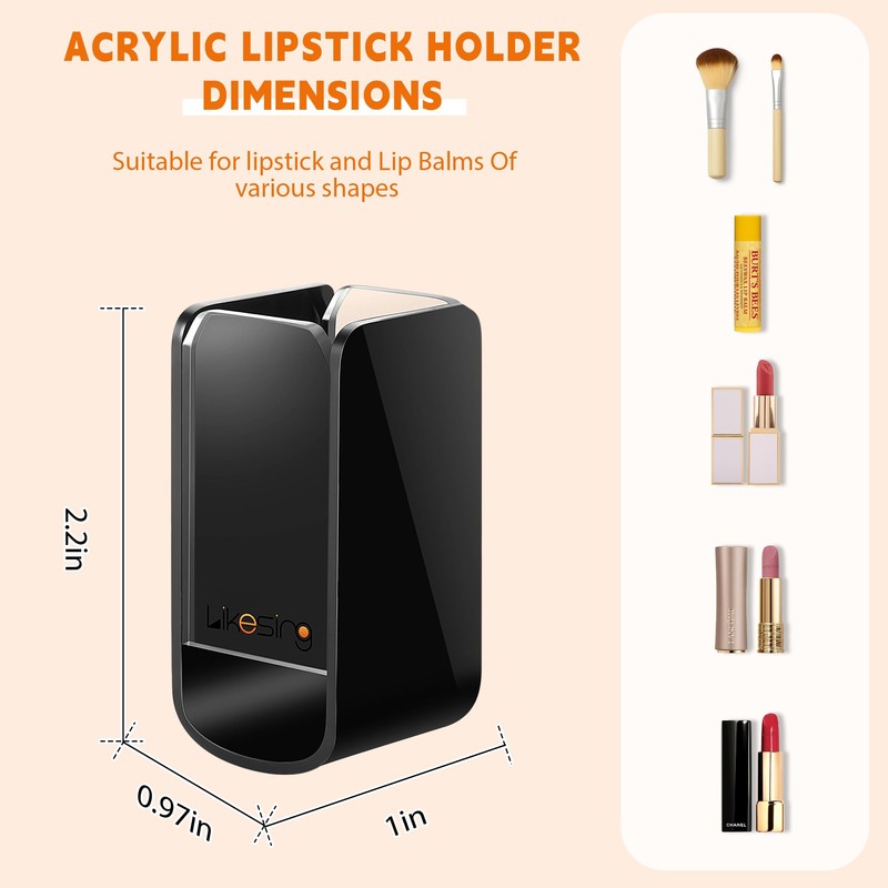 Likesing Car Chapstick Holder, Acrylic Black Car Chap Upright Lip