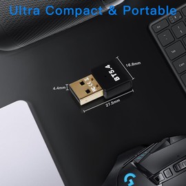 AXFEE Bluetooth Adapter 5.4, USB Bluetooth Dongle, Unterstützt Windows 11/10/8.1, Bluetooth Stick für PC, Laptop, Desktop, Headset, Lautsprecher, Tastatur, Kopfhörer, Maus