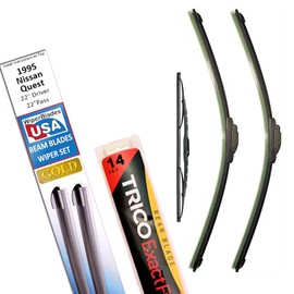 Beam Blade Wipers Replacement Set for 1995 Nissan Quest w/Rear - WiperBladesUSA Gold Beam Wiper Blades Wipers Set