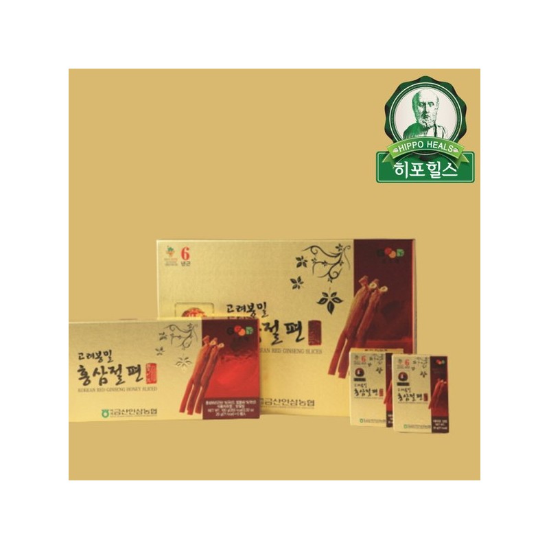 6년근 고려봉밀 홍삼절편 골드 200g 6-Year-Old Korean Red Ginseng Slices
