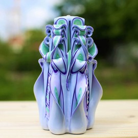 Purple and Menthol Carved Candle 6.8-Mother's Day Gift-Oscar candles