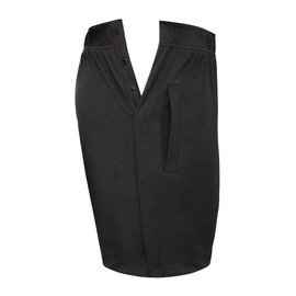 Deyeek Mens Tear Away Shorts Side Snap Open Sweat Shorts Breakaway Surgical Shorts for Men Post Surgery Pants with Pockets Black