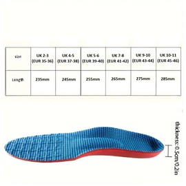 Adults Mens Womens Arch Support Orthopedic Insoles Relieve Flat Feet Heel Pain Shock Absorption Comfortable Inserts for Shoes Trainers (UK 7 to 8 (EU 41-42))