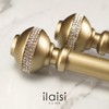 ILAISIHOME Double Curtain Rod Set:1-1/8 Inch Diameter Luxury Gold Curtain