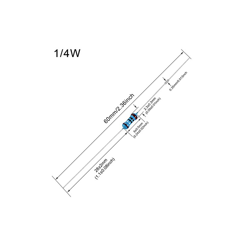 EDGELEC 100pcs 220 ohm Resistor 1/4w (0.25 Watt) ±1% Tolerance