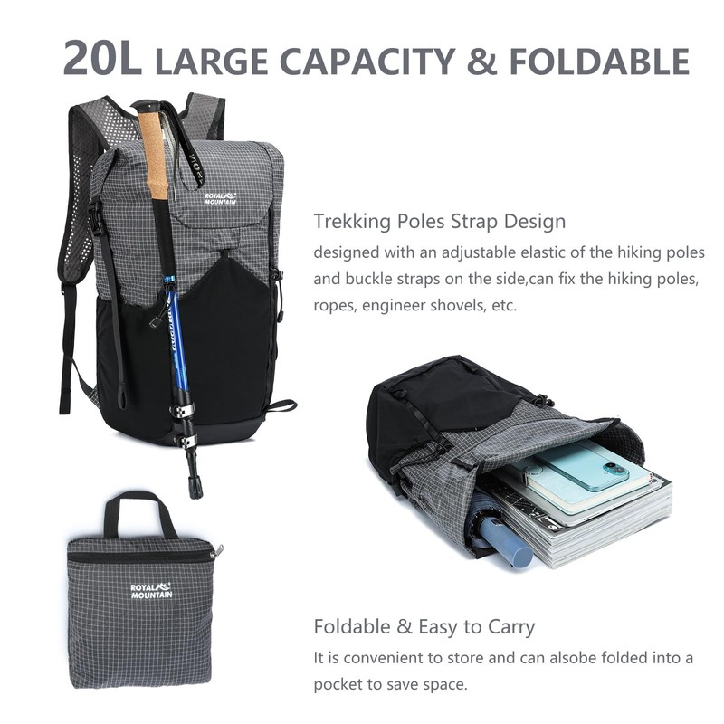 ROYAL MOUNTAIN 20l Hiking Backpack For Women&Men, Water Resistant Daypack